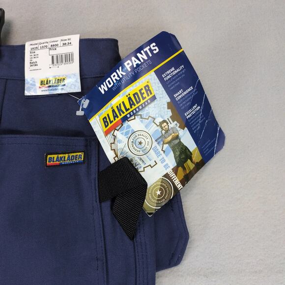 NWT Blaklader Workwear Navy Work Pants Men's 38x34 Knee Pad Utility Pockets 1625 - Picture 3 of 10